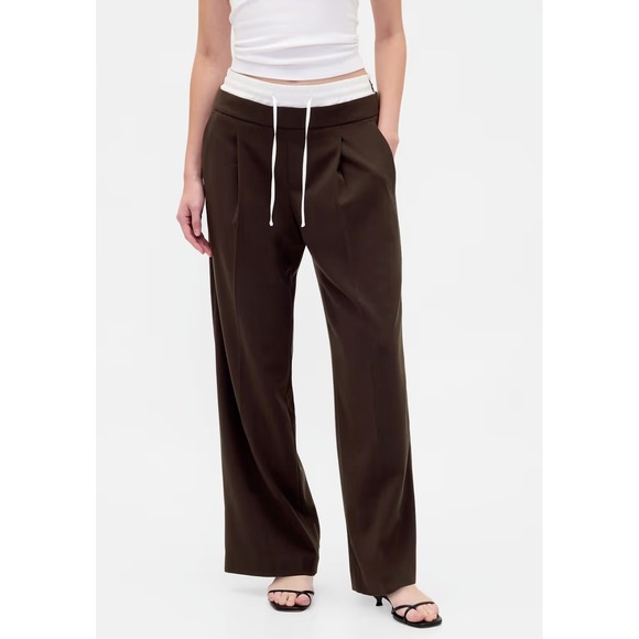 Old Navy Pants - NWT Brown/White OLD NAVY Drawstring Pants Size M Tall